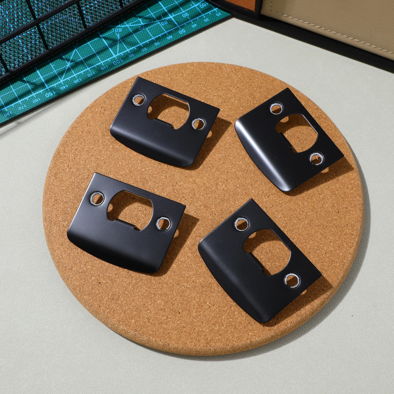 

4pcs Deadbolt Knob Exterior Doors Stainless Steel Door Hole Filler Plate Door Plate Covers Reinforcement Plates Hardware