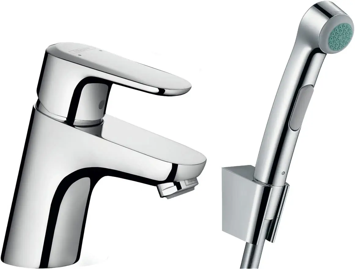 

Professional 32126000 Shower Kit for Intimate Toilet Bidette with Ecos Basin Mixer Tap, Chrome-Plated