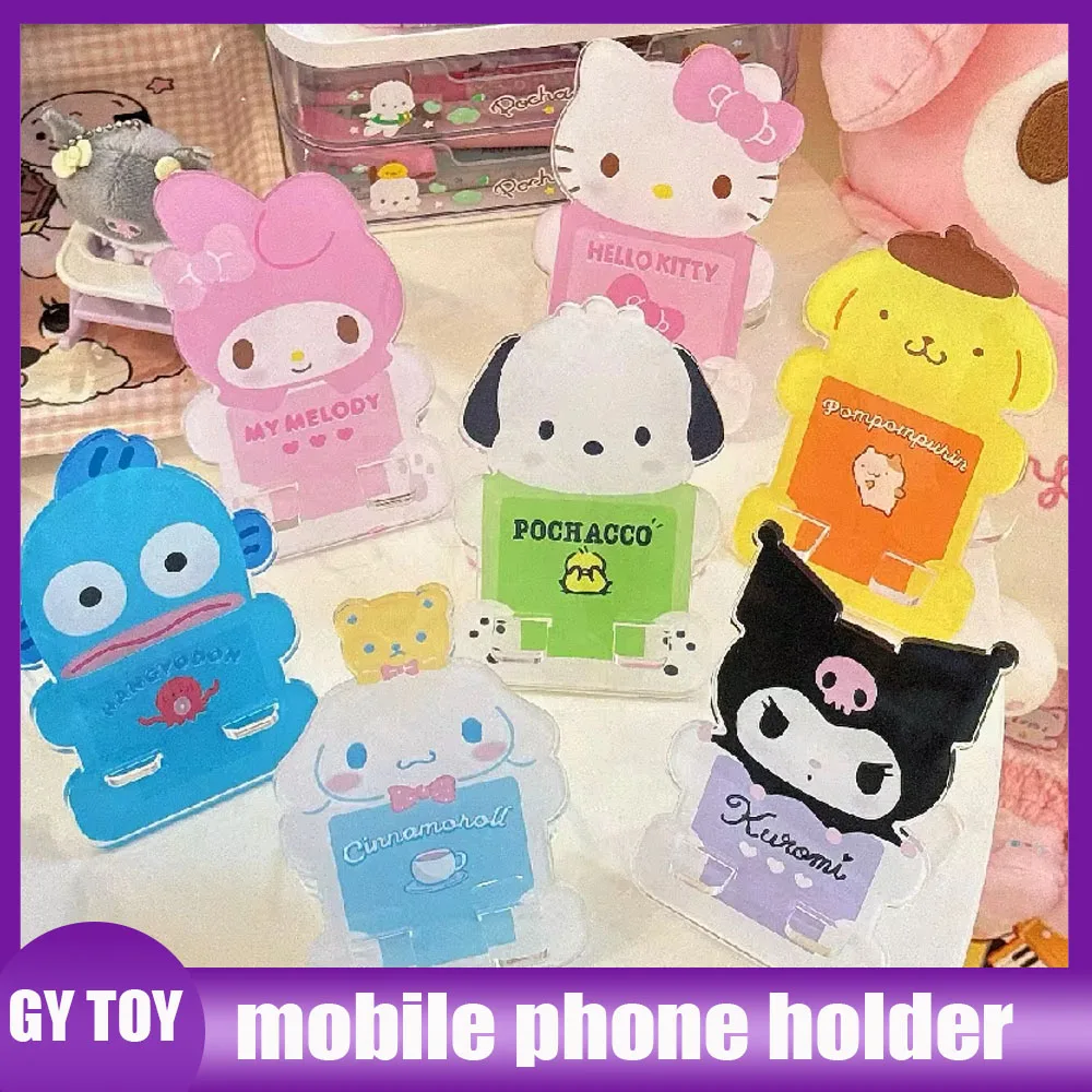 

Sanrio Kuromi Melody Lazy Mobile Phone Holder Cute Hellokitty Mobile Phone Tablet Holder Portable Ornament Custom Gift
