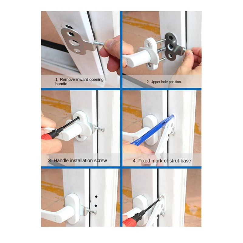 2X New Window Limiter Latch Position Stopper Casement Wind Brace Home Security Door Windows Sash Lock Child Safety