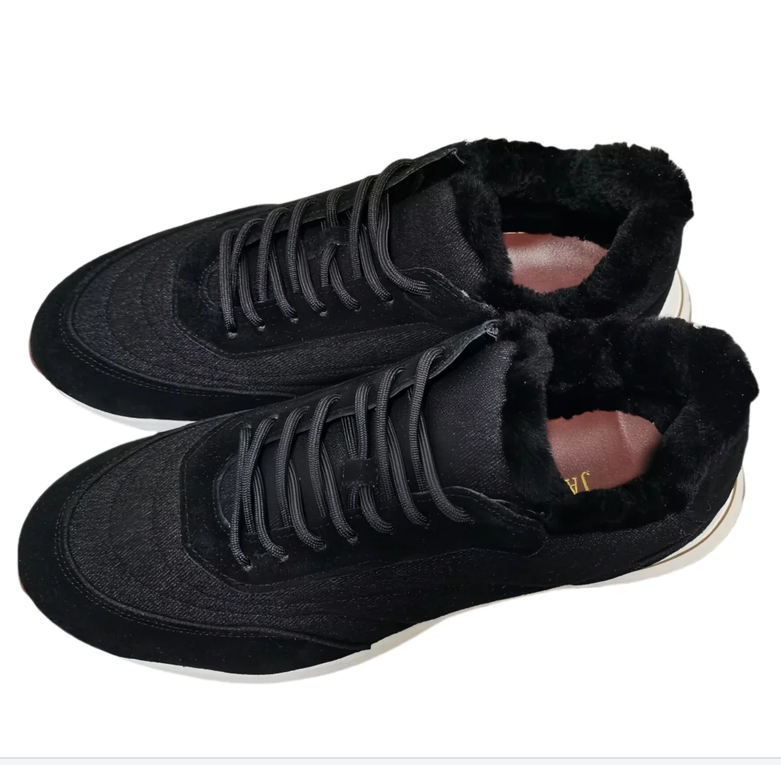 Hot Sale Winter Wool Flat Platform Men\'s Sneakers Suede Leather Tennis Shoes Warm Thick Sole Casual Fur Daddy Shoes Male