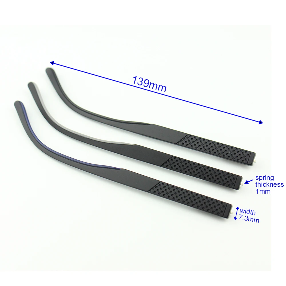 1pairs 7.3mm Width Glasses Eyeglasses PC Temple With Spring Plastic Leg Tip Optical Frame Eyewear Repairing Parts 3055