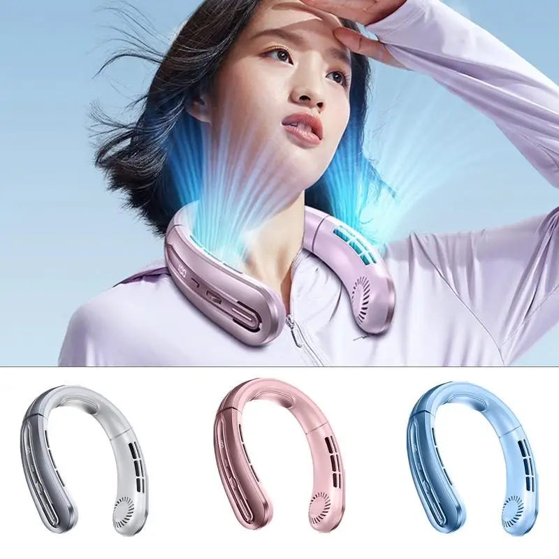 Hands Free Neck Fan 100 Speeds Neck Fan Personal Portable Fan  Bladeless 4000mAh Wearable Hands-Free Neck Fan For Outdoor Indoor