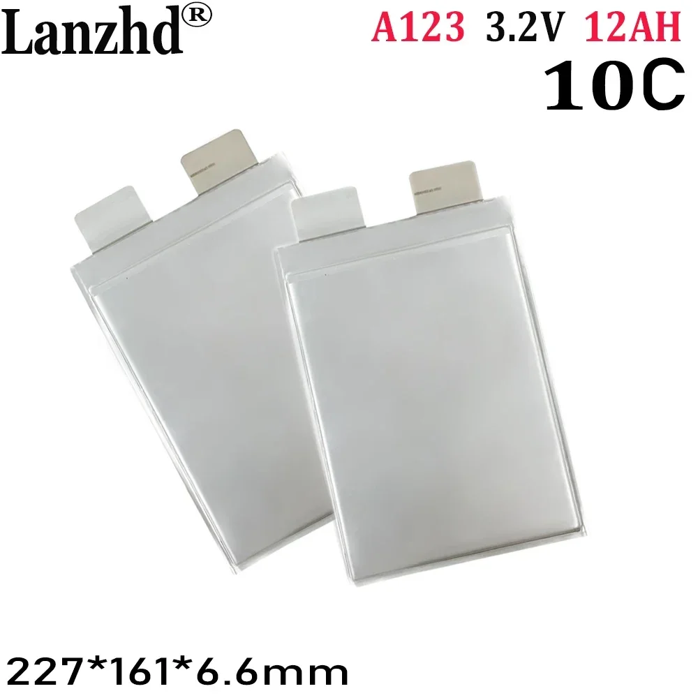 Bateria de iões de lítio, Célula prismática, Taxa de descarga 20C, A123, 12000mAh, Células de bateria LiFePO4, 3.2V, A123, A123, A123, 12Ah, 1-12pcs