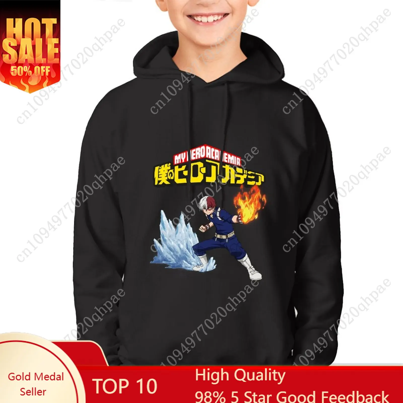 

Толстовка с капюшоном My Hero Academia Shoto Todoroki для мальчиков и девочек, детская хлопковая толстовка высокого качества, легкие осенние топы на заказ