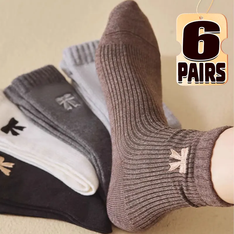 

5/1 пара женских носков до середины икры с бантом, ретро флисовые хлопковые спортивные носки средней длины с бантом, сезонные спортивные INS Trend