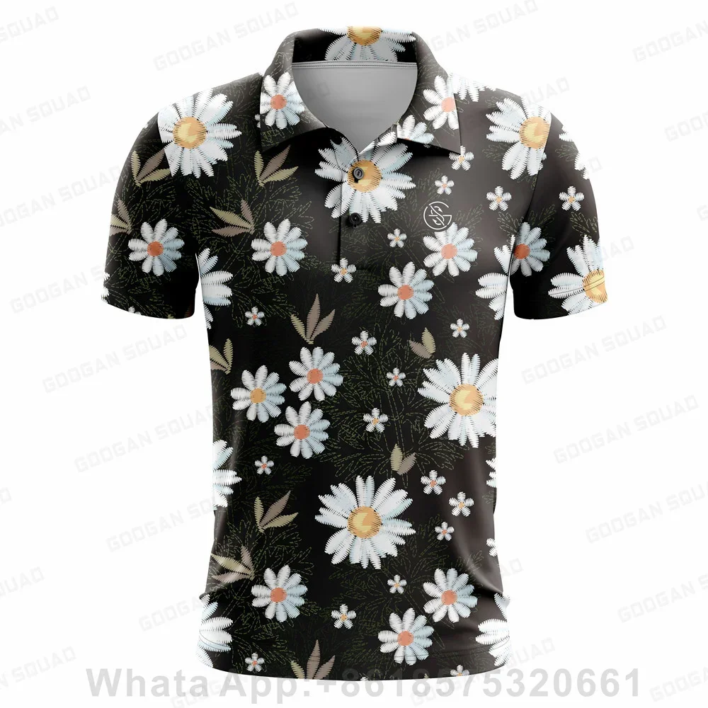 New Polo Shirt Men Casual Short Sleeve Lapel Buttons Golf T-shirt Summer Print Classic Overalls Sport Breathable Fishing Clothes view 4