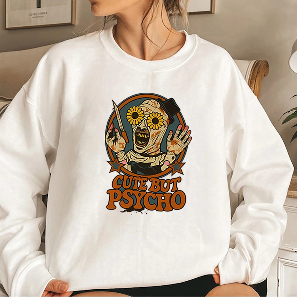 テリファイアー ハロウィン ホラー映画 スウェットシャツ アート ザ・クローン キュート・バット・サイコ シャツ スプーキー・シーズン クリーピー・キュート スラッシャー スウェットシャツ