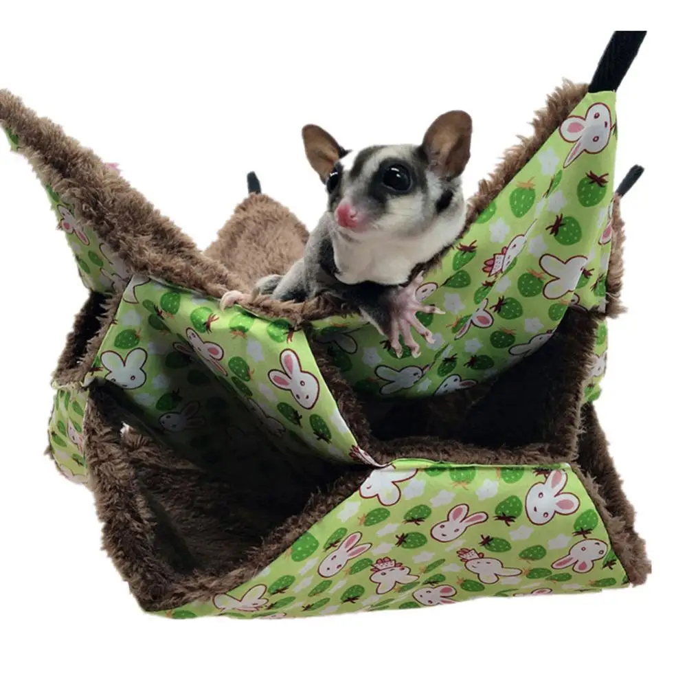 3-Layer Warm Hamster Rat Hanging Hammock Swing Cage Sleeping Nest Pet Supplies