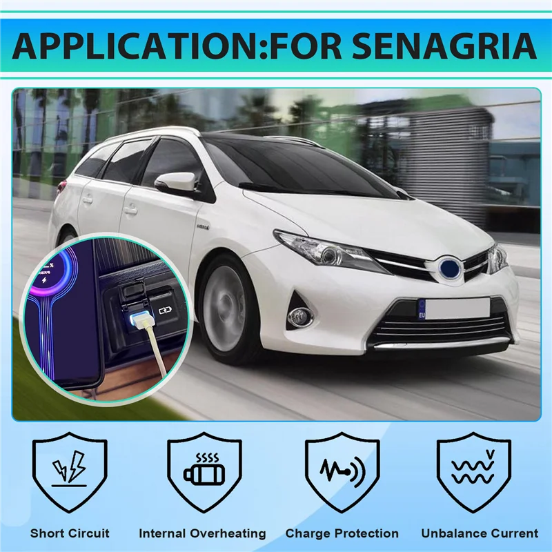 

45W Double USB Charger For Toyota Senagria Lexus QC3.0 Fast Charge 85532-0R140 USB Charger Quick USB+USB
