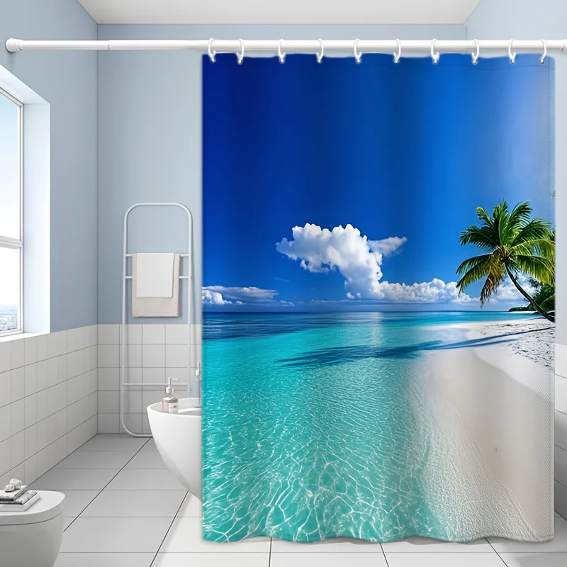 

Island Paradise Shower Curtain - Multi-Style Bath Decor, Perfect for Those Who Love Coastal-Inspired and Practical Designs