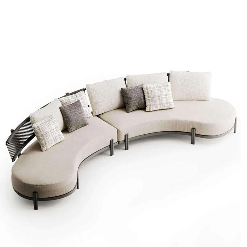 

Curved outdoor sofa hotel villa open-air courtyard waterproof, rust-proof and oxidation-proof Ollie pull rope