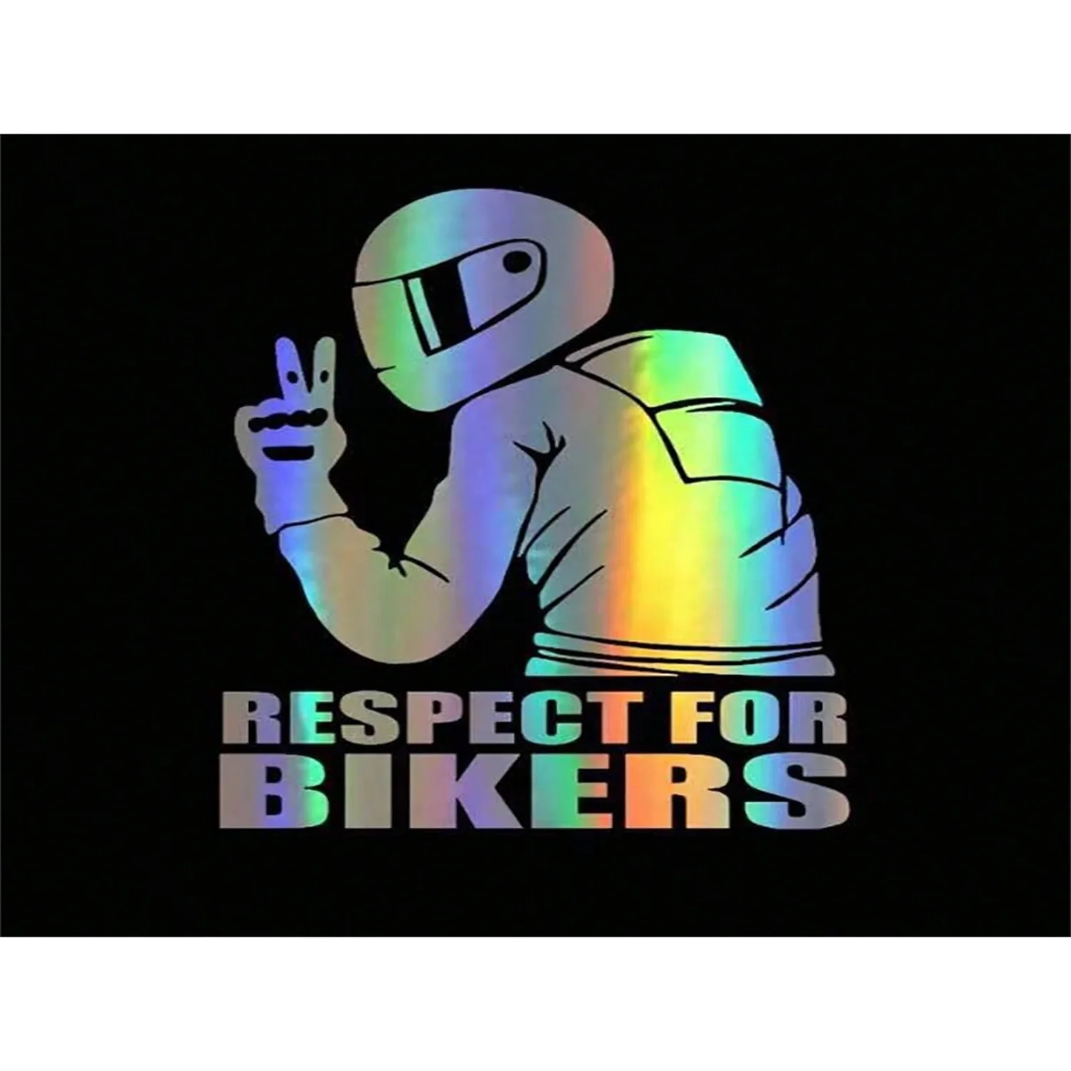1pc RESPECT FOR BIKERS Auto Moto Adesivo per auto Adesivi rimovibili Decalcomanie adesivi riflettenti 3D