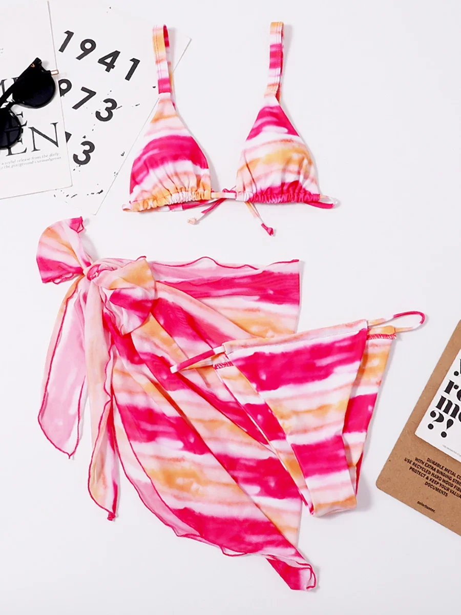 セクシーなレオパード柄ビキニ水着 レディース 2023 水着 カバーアップ マイクロTバック 3点セット ビキニセット 水泳用水着 ビーチウェア