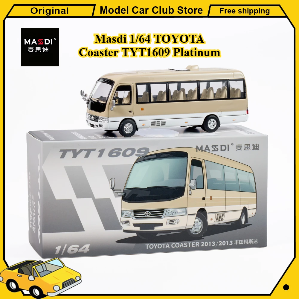 

Новый Masdi 1/64 TOYOTA Coaster TYT1609, модель платинового сплава, автомобиль, статическое миниатюрное украшение, коллекция орнаментов, игрушка, подарки для хобби