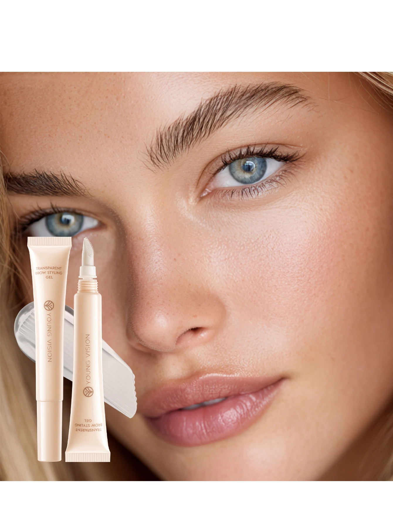 Gel à sourcils transparent – Formule légère et non frappe avec applicateur micro-peigne pour une couverture uniforme, texture naturelle et br parfait