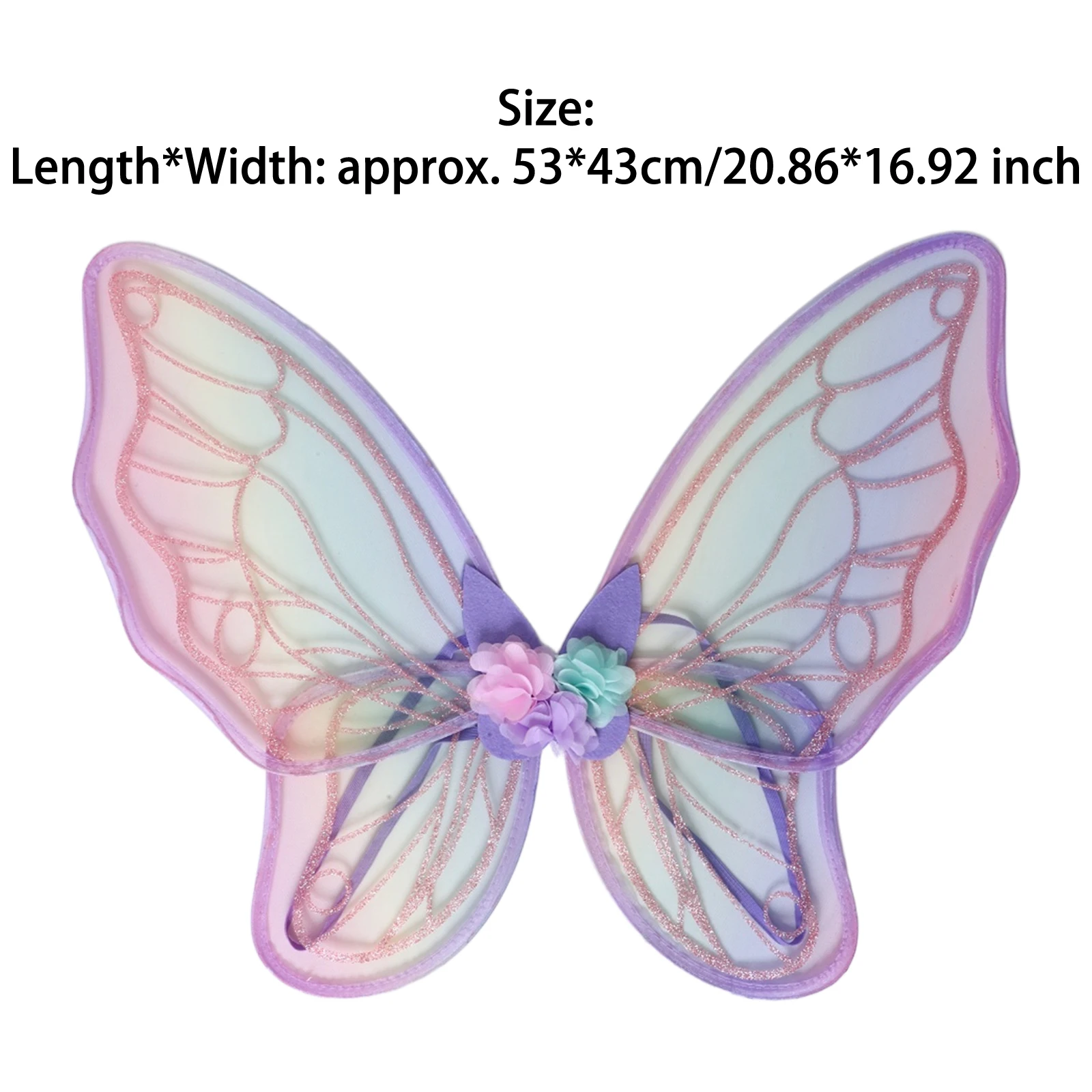 Ailes de Cosplay d'ange pour adultes et filles, fausses fleurs colorées à paillettes, ailes de papillon, accessoires de spectacle sur scène pour Festival