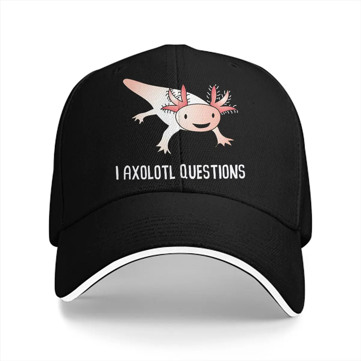 Pure Color Dad Hats Axolotl Questions Cute Men's Hat Sun Visor Baseball Caps Axolotl Lover Peaked Cap