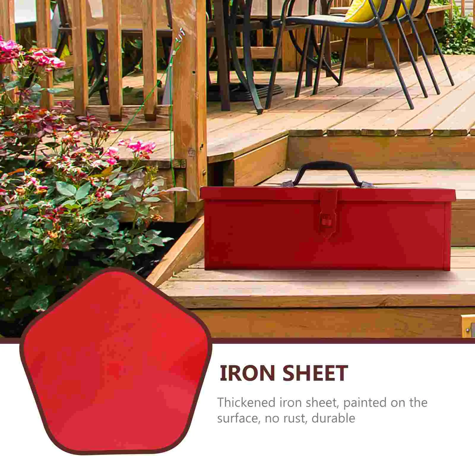 Tin Toolbox Organizer Power Storage Case Large with Lock Boxes Metal Small Car