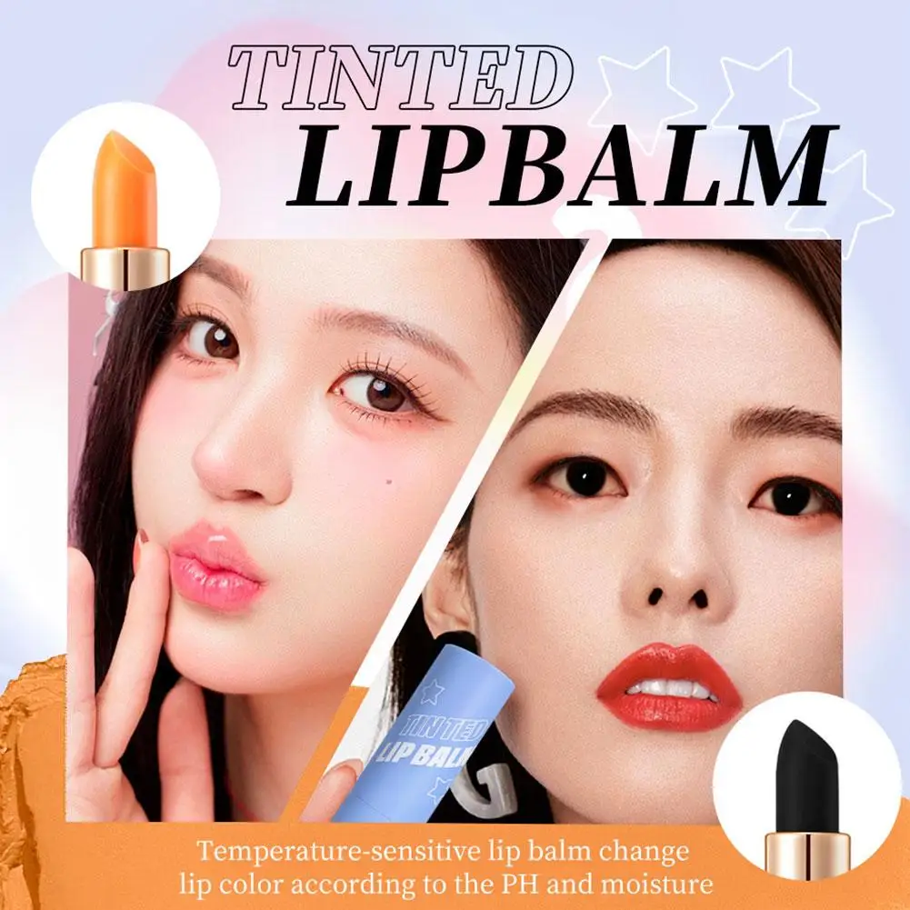 3 สีดอกไม้โปร่งใสลิปสติก Lasting Moisturizer คริสตัลเยลลี่ลิปสติกอุณหภูมิสีเปลี่ยน Lip Balm LIPS Care