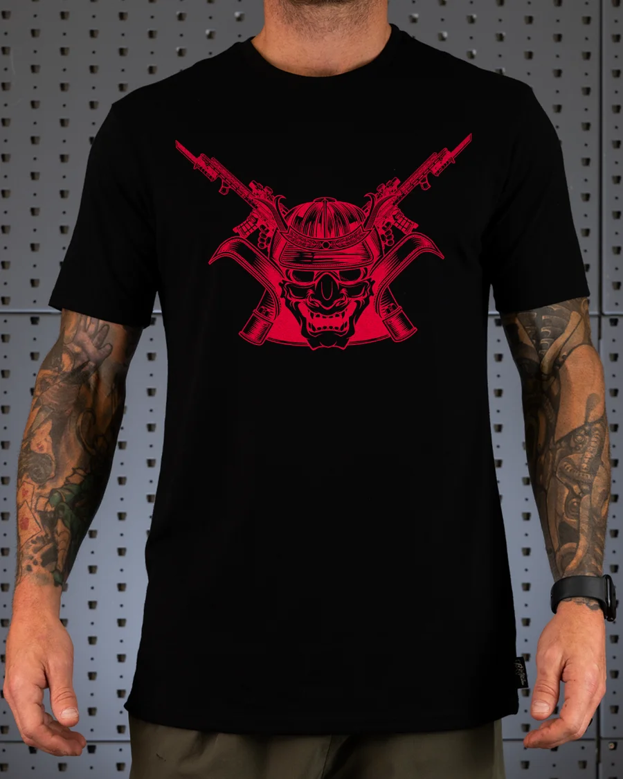 Retro Rifle - Men's T-Shirt - Oni Mask Graphic Printing High-end Luxury Unisex Style Both of Men and Women