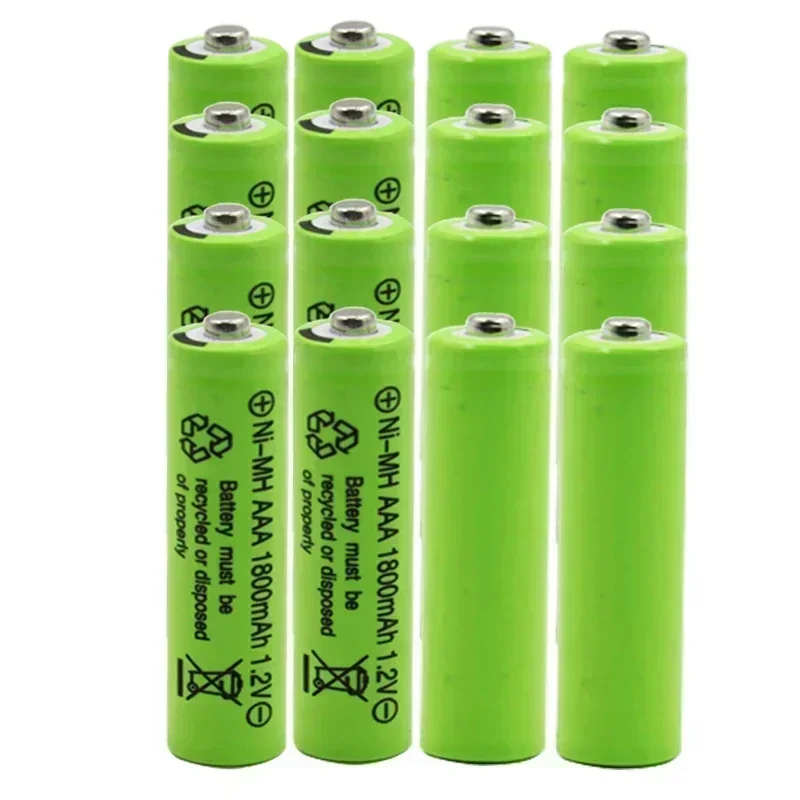 Baterai isi ulang kualitas tinggi, 4 ~ 20 buah 100% asli AAA 1800 mAh 1.2 V baterai AAA 1800 mAh Ni-MH dapat diisi ulang 1.2 V 3A