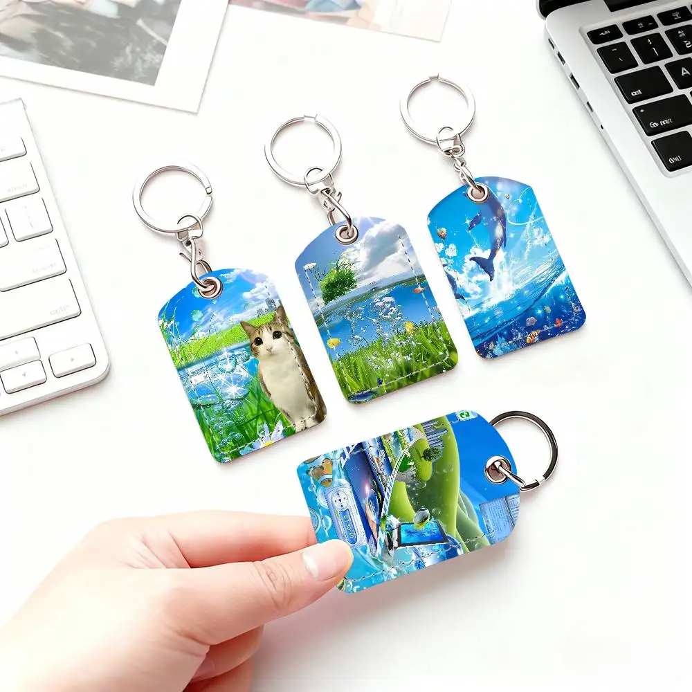

Art Frutiger Aero Card Holder Suitable For Bank Access Library Parking Bus Subway And Keychain