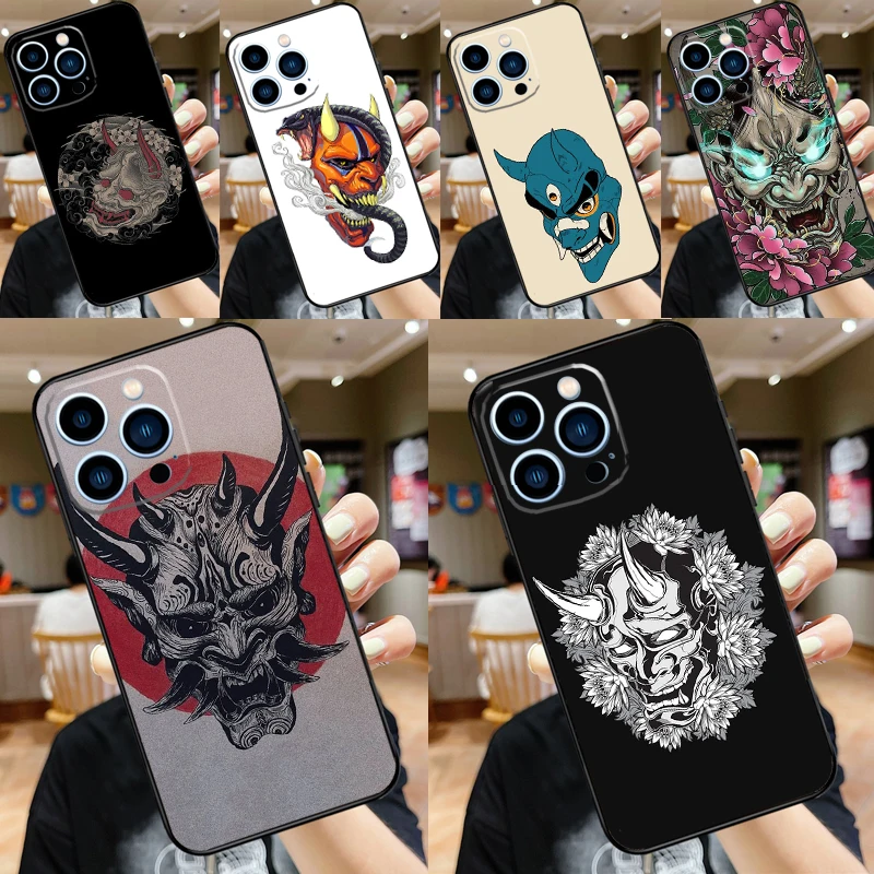 Japanese Oni Hannya Demon Mask Phone Case For Samsung Galaxy S26 S25 S24 Ultra S20 S21 S22 S23 Plus S10 S24 FE S25 FE Cover