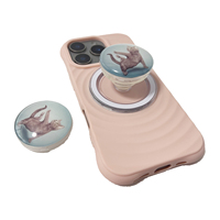 3D Crystal Ball Cute Yoga Cat Phone Holder Case Stand For Magsafe Magnetic Bracket For iPhone 17 16Pro Samsung Griptok