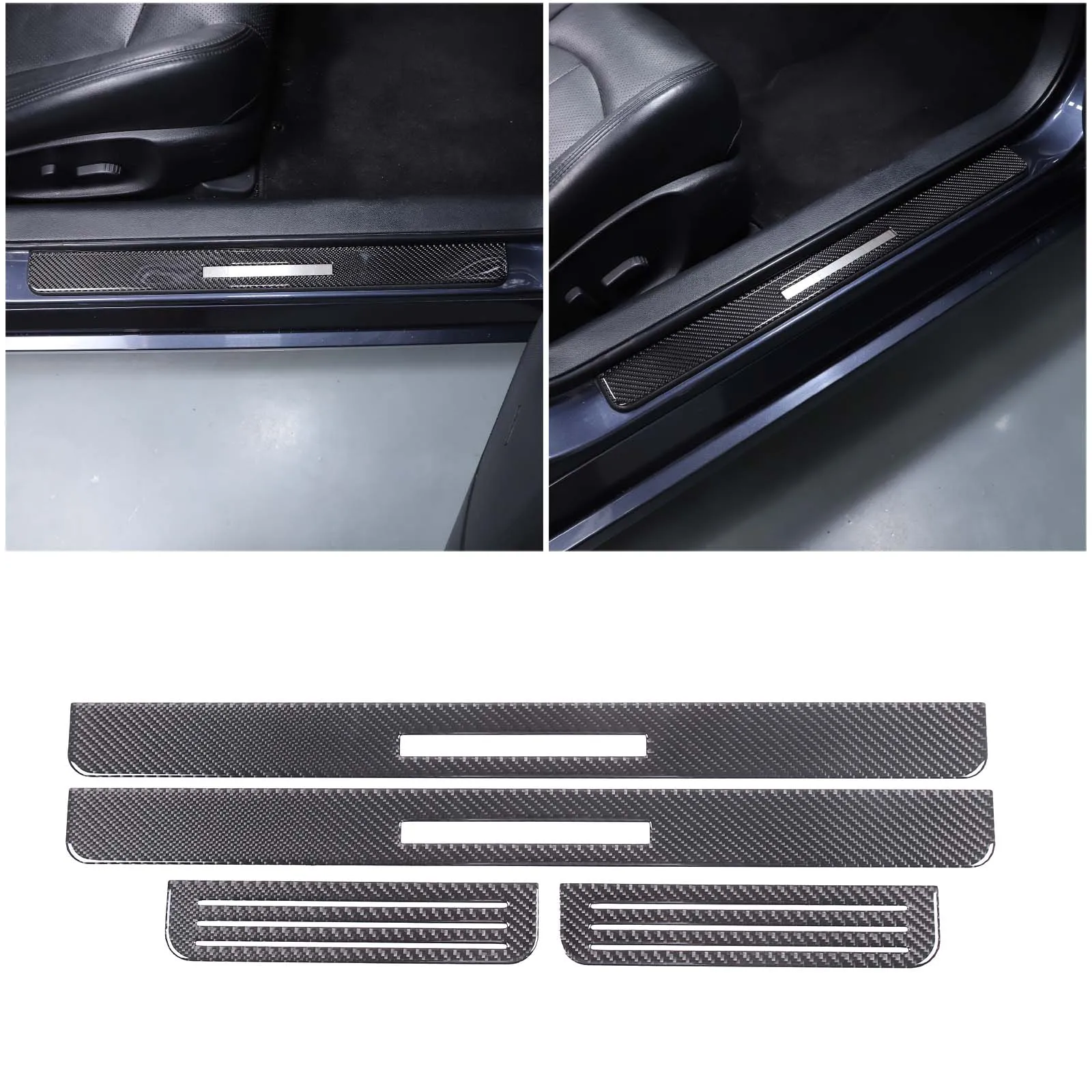 

For 2007-2013 Infiniti G25 G35 G37 Soft Carbon Fiber Car External Door Sill Strip Panel Trim Sticker Car Accessories