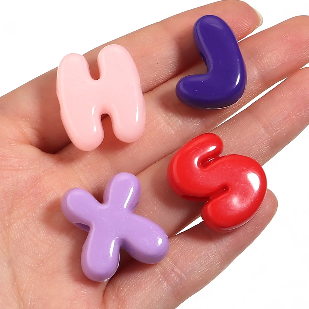 30pcs Mixed Style Cute English Acrylic Letter Beads for Jewelry Making Loose Spacer Big Hole Bead DIY Bracelet Necklace Wholesal image 4