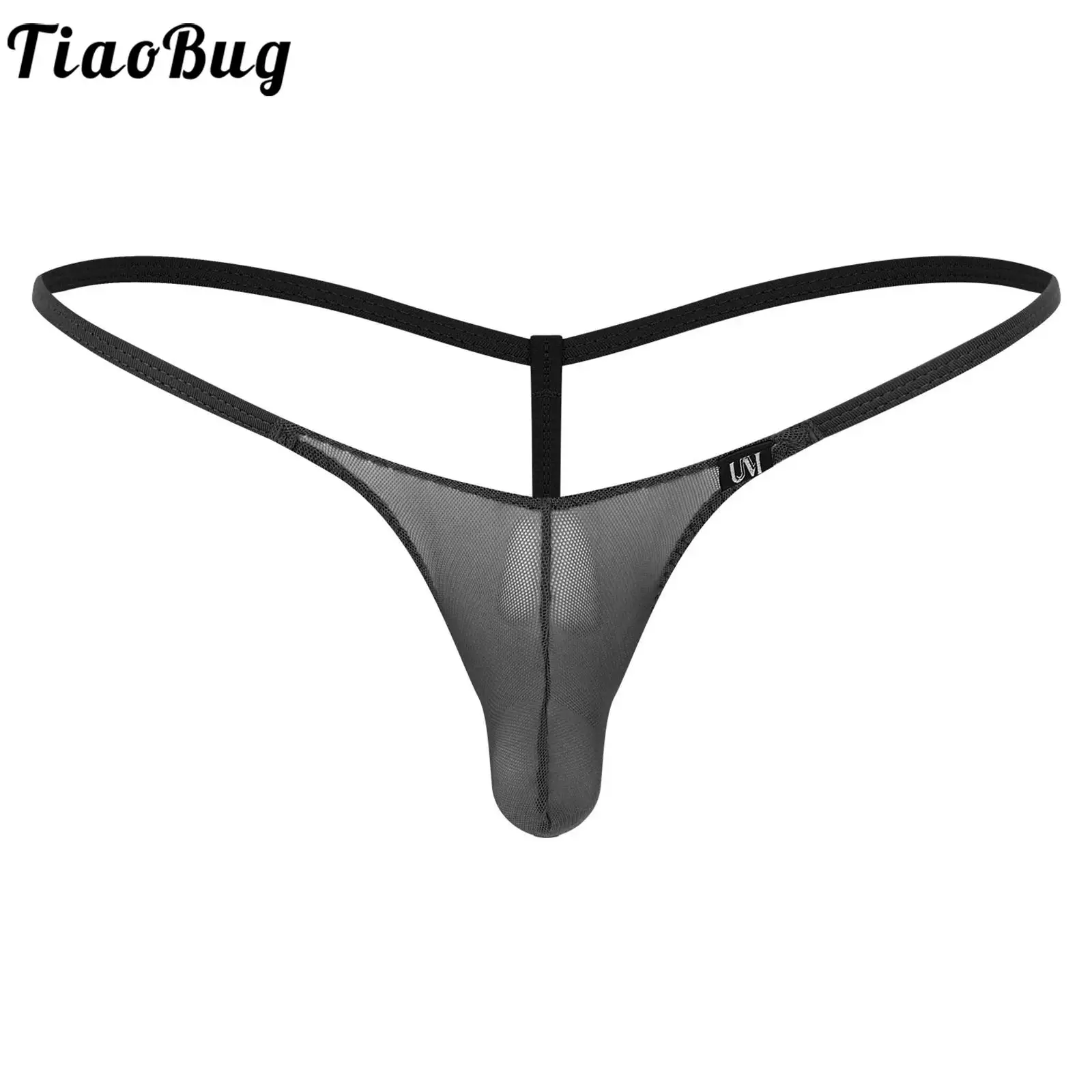 

Sexy Panties for Men's See Through Male Transparent Bulge Pouch Thongs Sheer Underwear Low Waist Mesh Gay G-string Underpants