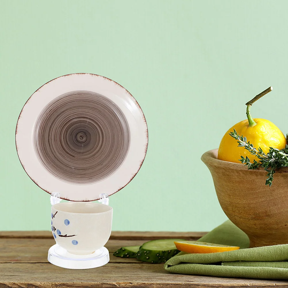 

2Pcs Clear Acrylic Display Stand for Cup Saucer Plates Tray Holder Coffee Mug Organizer Desktop Use Mug Stand Display Stands