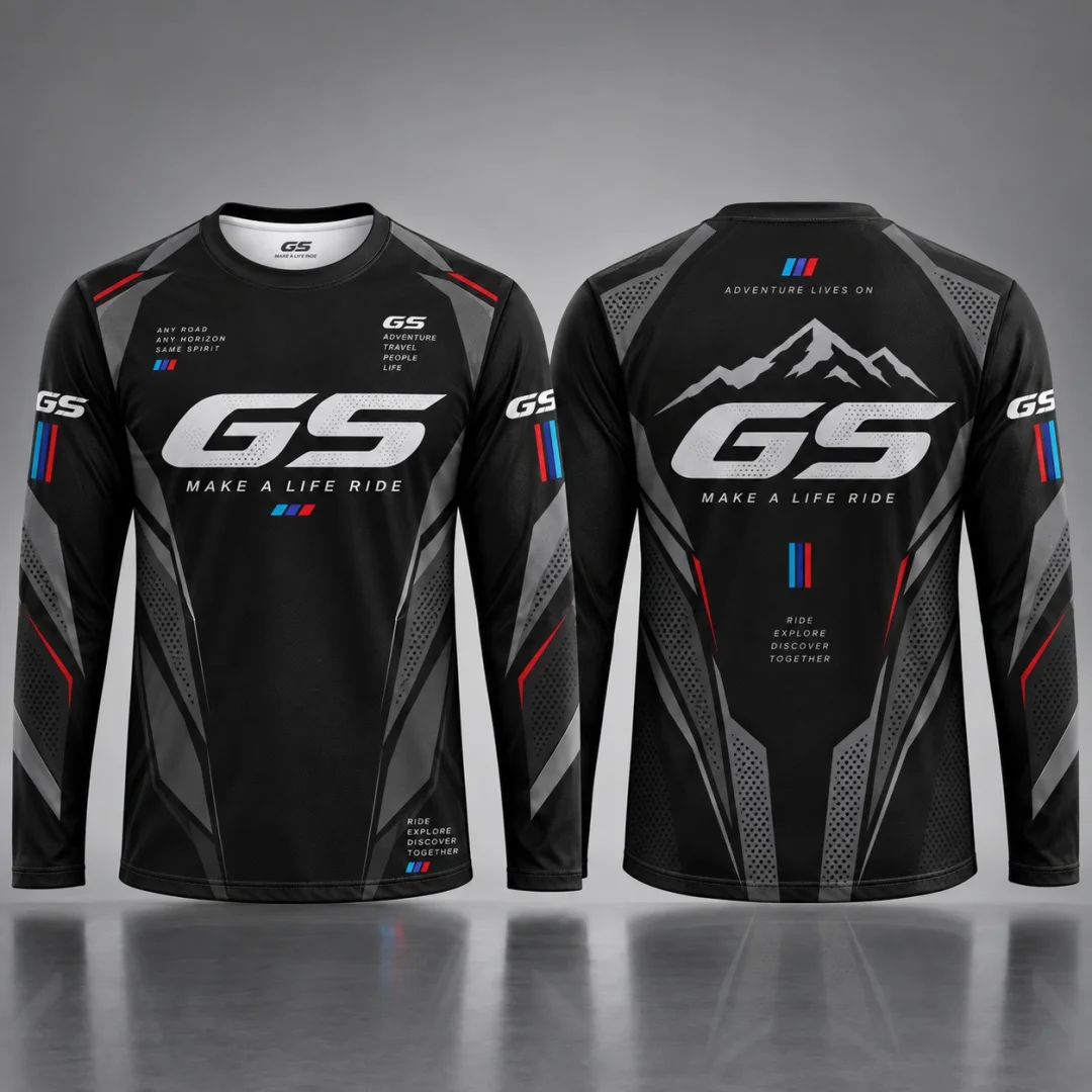 GS Adventure Motorcycle Long Sleeve T-shirt Men Motorbike Riding Jersey Quick Dry Offroad Moto Racing Tee Men's Clothing