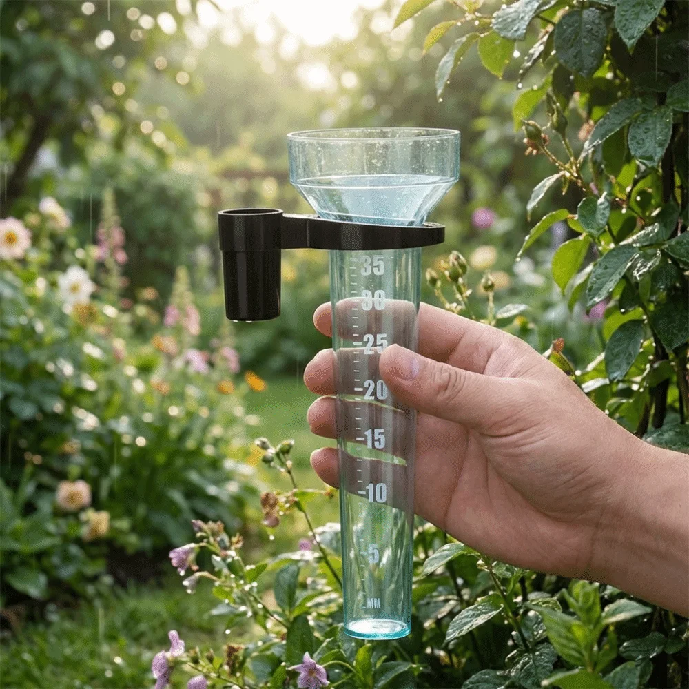 Portable Gardening Rainwater Meter Transparent with Scale Rain Measurement Tool Manual Measurement Accurate Lawn Rainfall Gauge