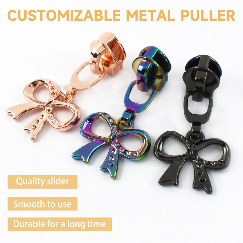 

5-30Pcs 5# Bow Nylon Zipper Puller for Jacket Shoes Replace Zips Head Bag Pocket Zippers Slider Repair Kits Sewing Accessories