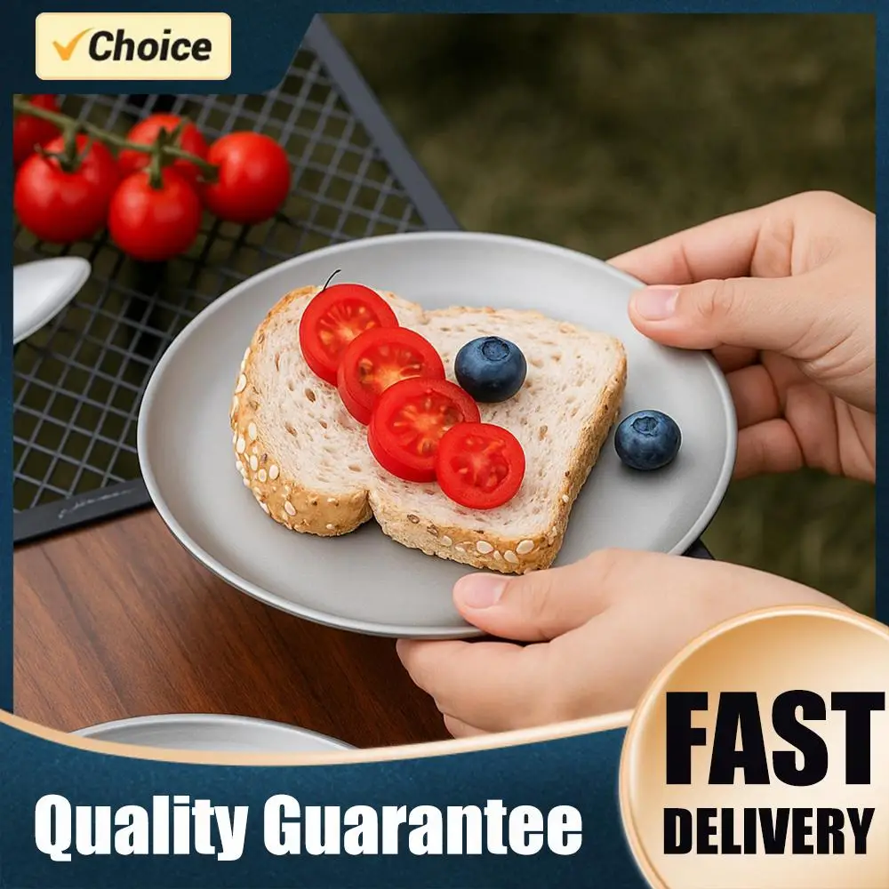 Titanium Purification Plate Portable Travel Tableware Anti-Fall Outdoor Fruit Salad Plate Rust Proof Creative Home Dish Plate