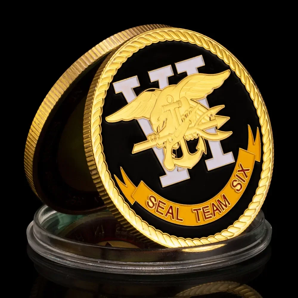 Seal Team Six Naval Special Warfare Development Group Colorized Challenge Art Coin Gold Plated Commemorative Coin