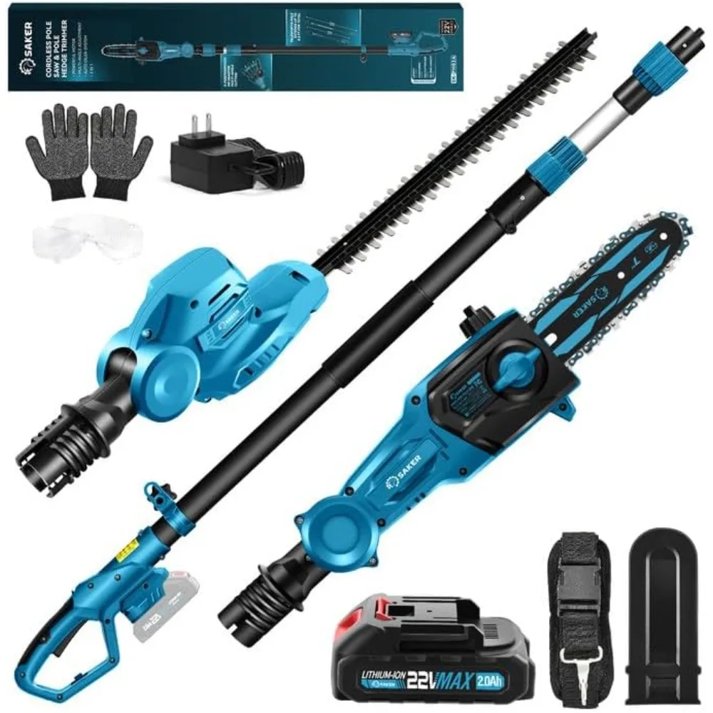 

Пила и триммер для живой изгороди для обрезки деревьев, электрическая пила для шероховатовок 66,9-98,4 дюйма и триммер для живой изгороди с удлинителем, кабелями