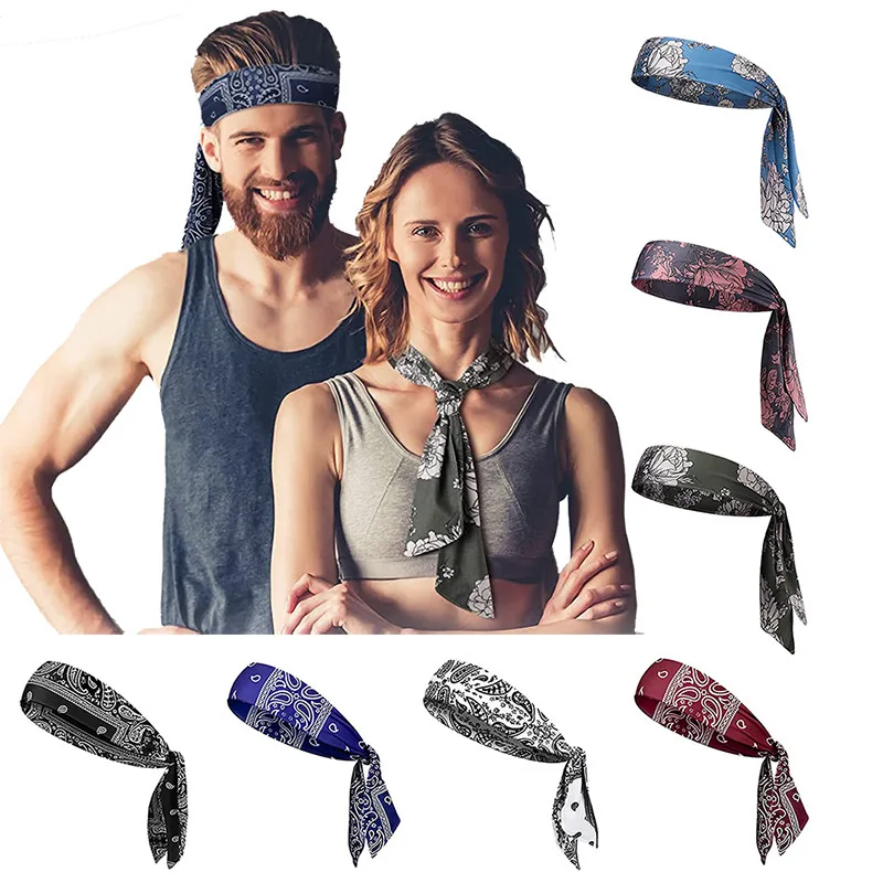 

Unisex Printed Pirate Headband Sports Sweat Absorbent Yoga Hairband