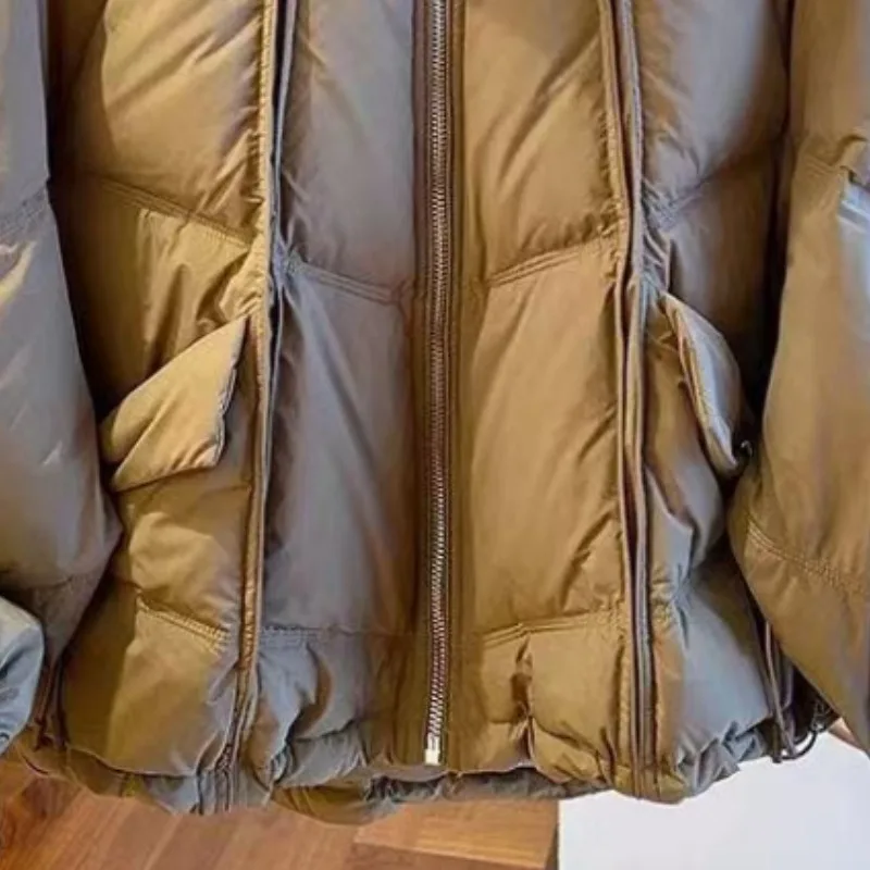 Niche de mode ample décontracté col montant vers le bas vêtements en coton femmes automne et hiver nouveaux vêtements rembourrés de coton veste marée