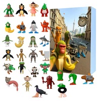 24Pcs Animal Statue Advent Calendar Decorative Monsters Hanging Pendants Creative Cartoon Character Random for Home Decor