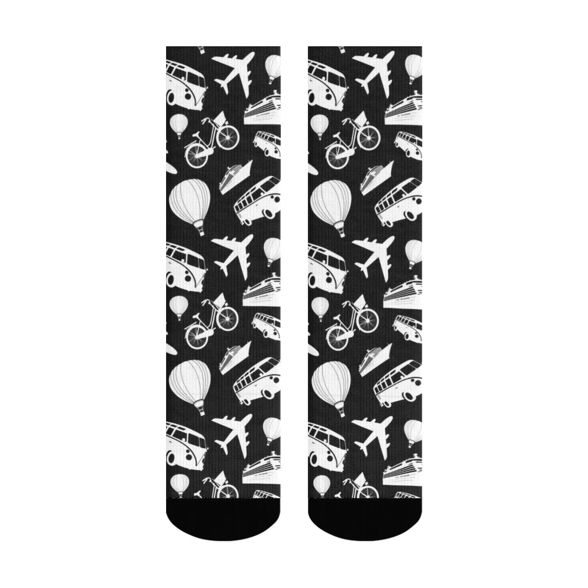 Travel Inspiration Transportation Casual Socks Unisex Novelty Funny Happy Crew Socks Comfortable Breathable Socks Party Gift