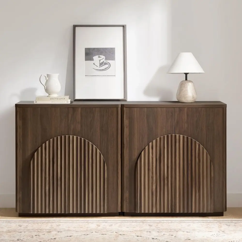 

Sideboard Buffet Cabinet with Storage, Small Storage Cabinet with Doors and Shelves for Living Room Accent, Bar, Kitchen, Set o