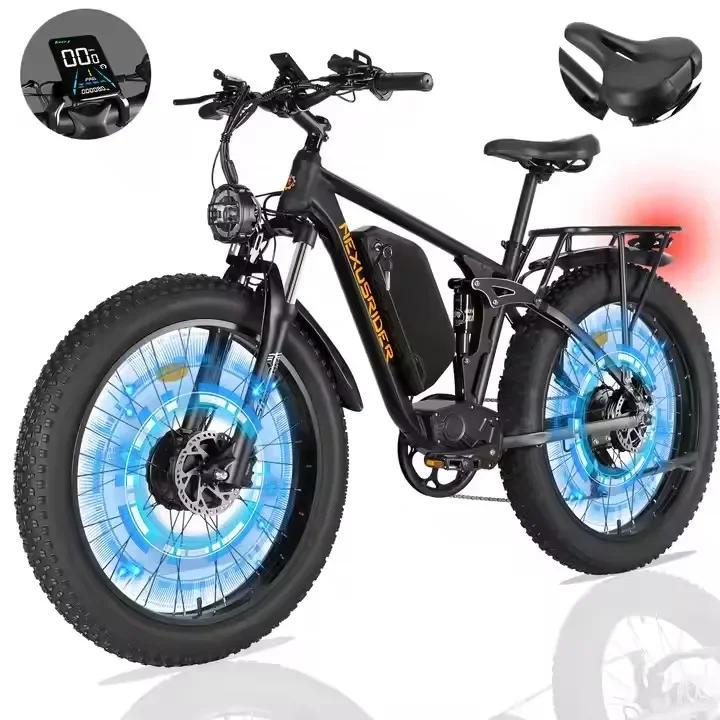 

Электрический велосипед с 26 Fat Tire, гибридный MTB велосипед, центральный контроллер с двумя двигателями, 48 В, 22,4 Ач, 2000 Вт. Особенности заднего электрического велосипеда