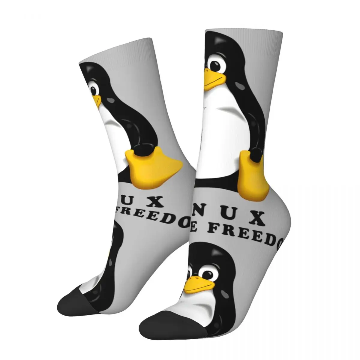 Vintage Sign Men's compression Socks Unisex L-Linux Tux Mascot Street Style Seamless Printed Novelty Crew Sock