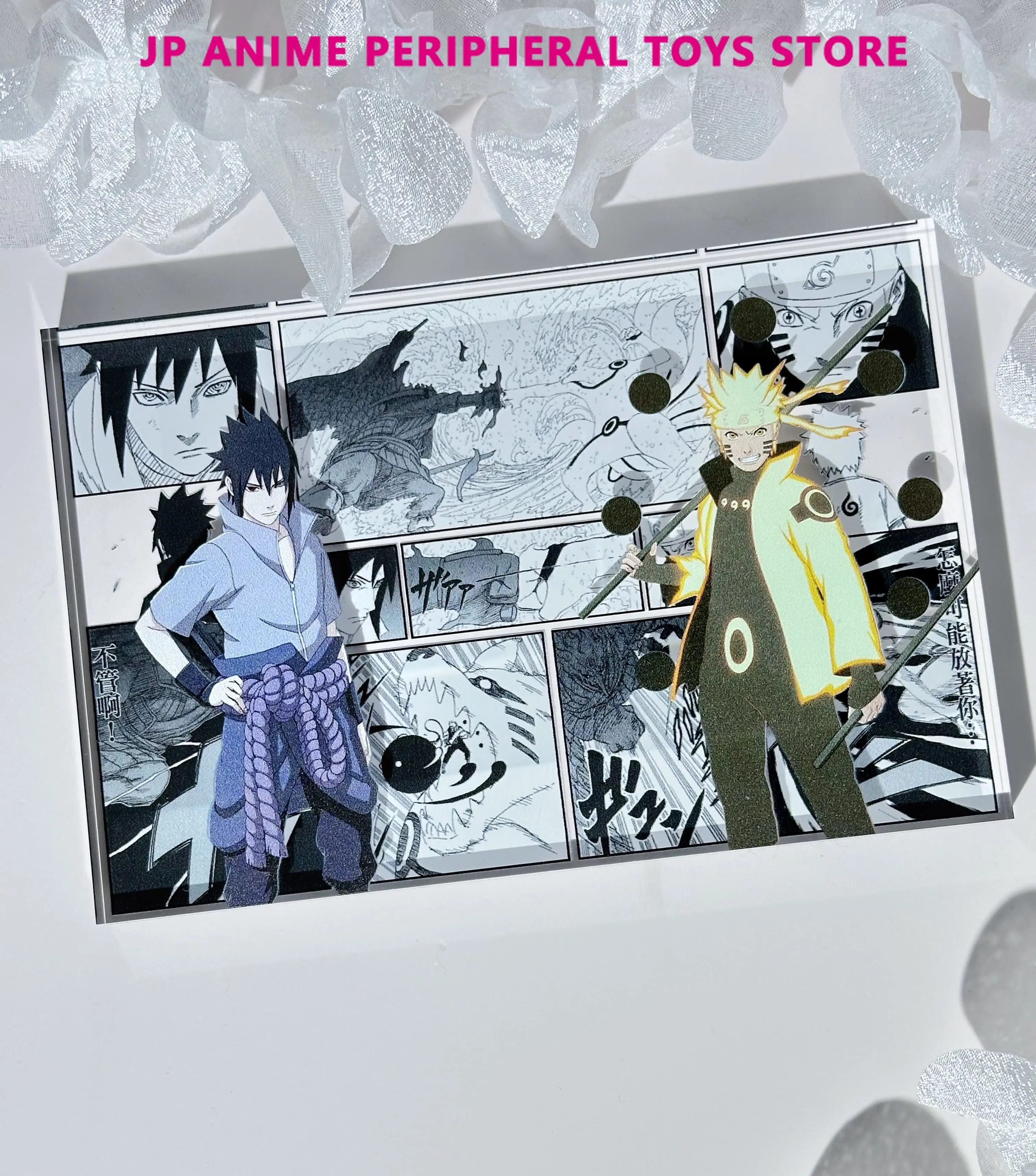 9 Style Naruto Anime Figures Uchiha Sasuke Gaara Kakashi Uchiha Madara Comic Acrylic Brick Stand Decor ModelToysArtisticPainting