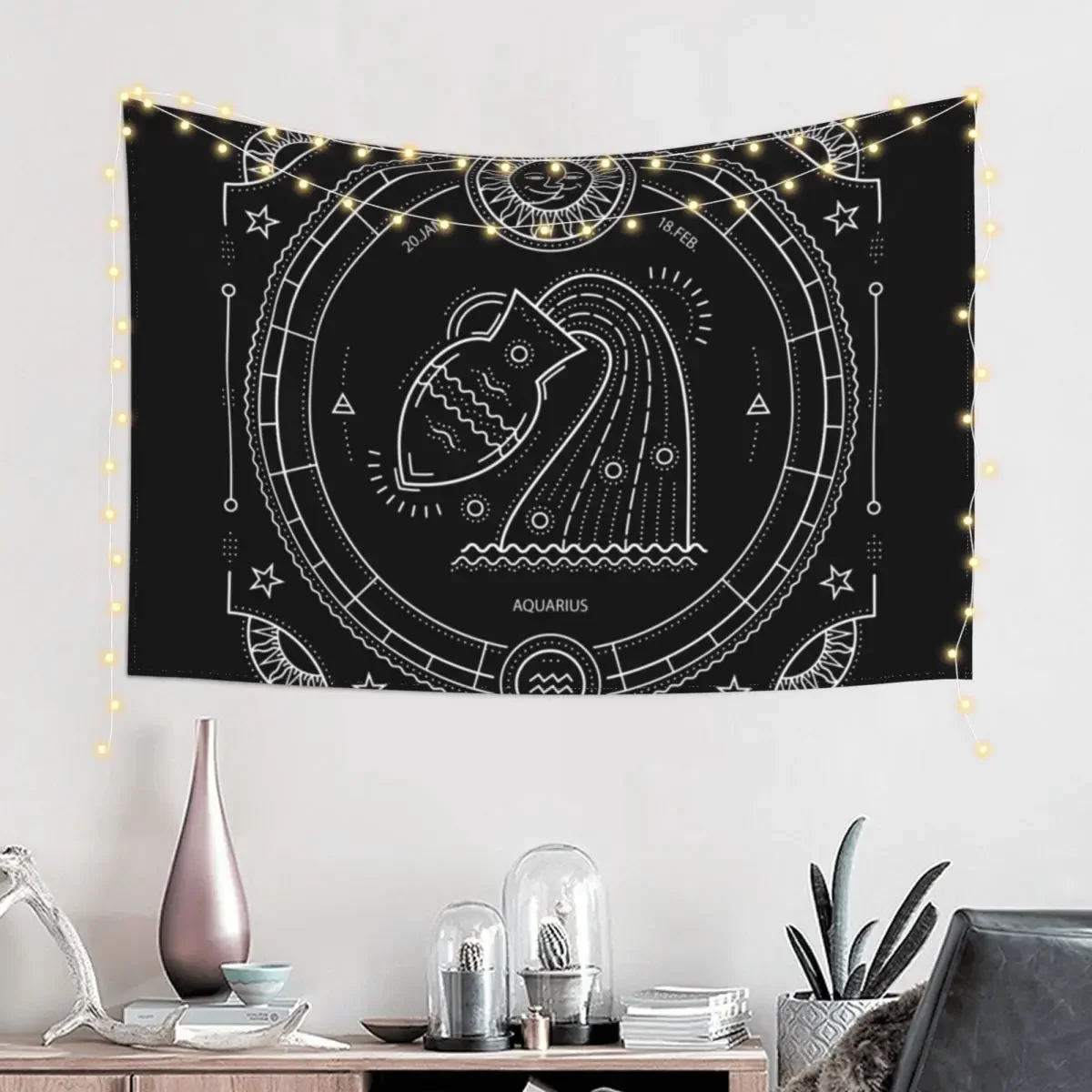 Aquarius Tapestry Bedroom Deco Room Decoration Aesthetic Tapestry