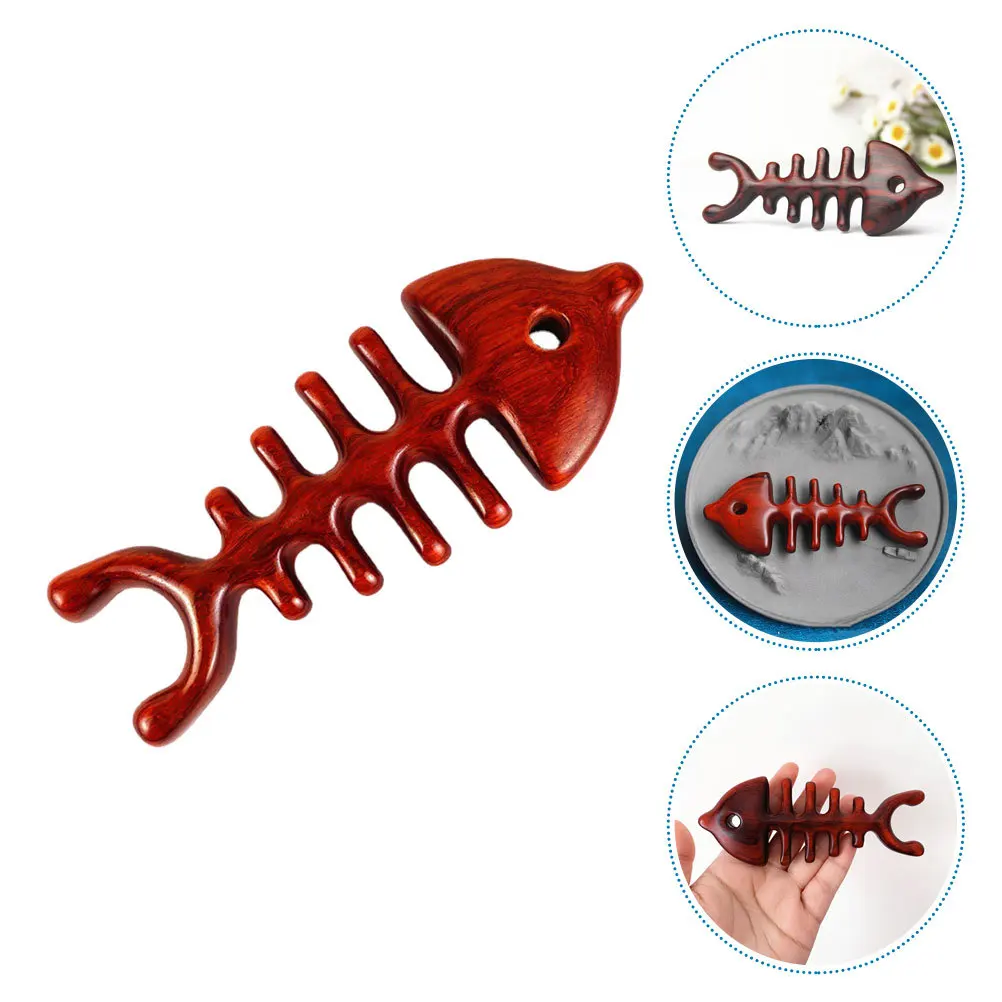 

1Pcs Wooden Massager Comb Fish Bone Shape Durable Body Massager Tool for Home Travel Relaxation Scalp Massage Body Massage Tool
