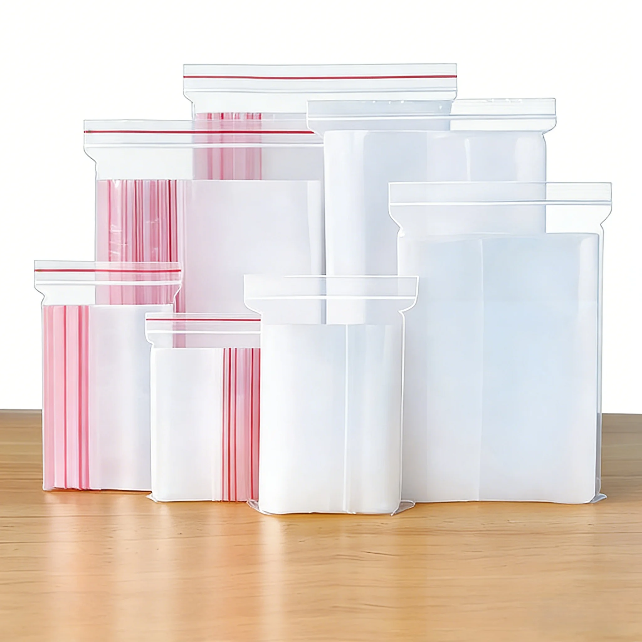 100枚入り透明再封可能バッグ - 食品保存、旅行用トイレタリー、DIY用品用 - 漏れ防止＆環境に配慮